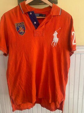 Polo Ralph Lauren Netherlands Orange Polo Shirt Custom Fit M Embroidered Logo
